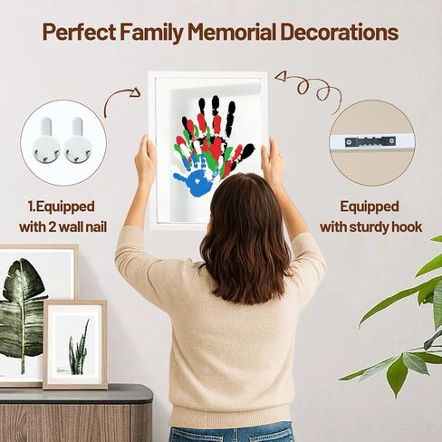 80S Family Handprint Kit, Handprint Art Craft DIY Kit, Baby Hand Print Gift for New Moms, Parents, Grandparents, 6 Safe, Non-Toxic Paints, Ideal for Mother's Day, Father's Day, Anniversary & More in Kuwait