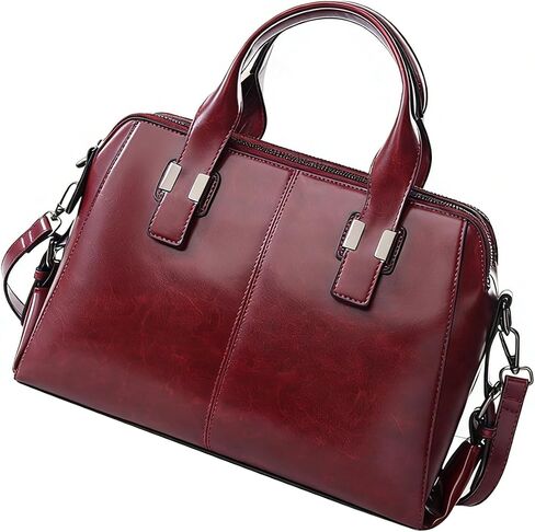 Leather Women's Satchel Bag, Large Capacity Vintage Tote Crossbody Handbag for Work Travel in Saudi Arabia