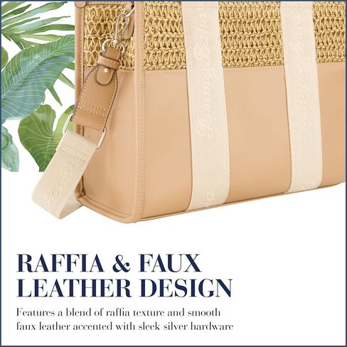 Tommy Bahama Tote Bag, Women's Modern Handbag with Adjustable Shoulder Strap, Tan, One Size in Kuwait