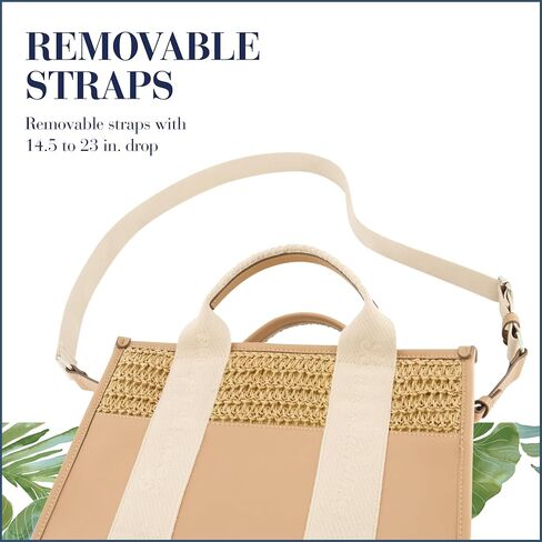 Tommy Bahama Tote Bag, Women's Modern Handbag with Adjustable Shoulder Strap, Tan, One Size in Kuwait
