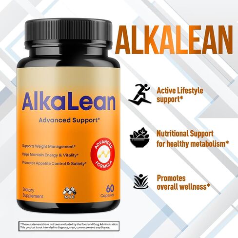Alkalean Capsules, Official Alkalean Pills with All Natural Ingredients, Advanced Weight and Wellness Support Supplement, Maximum Strength Healthy Lifestyle Multivitamins for Women & Men (60 Capsules) in Saudi Arabia