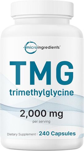 المكونات الدقيقة TMG 2000 مجم، 240 كبسولة | قوة مزدوجة البيتين ثلاثي ميثيل جليسين اللامائي* | غير معدّل وراثيًا، وخالي من الغلوتين in Kuwait