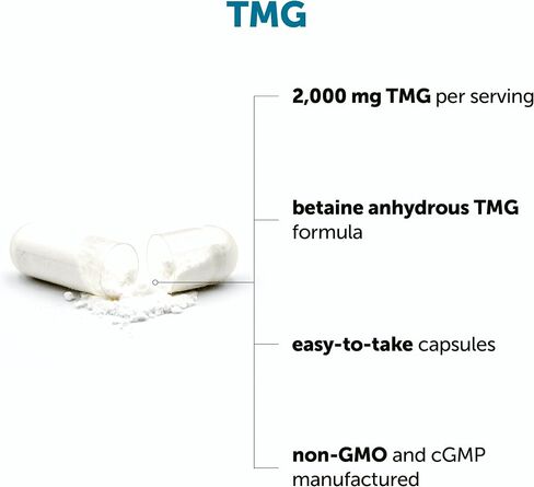 المكونات الدقيقة TMG 2000 مجم، 240 كبسولة | قوة مزدوجة البيتين ثلاثي ميثيل جليسين اللامائي* | غير معدّل وراثيًا، وخالي من الغلوتين in Kuwait