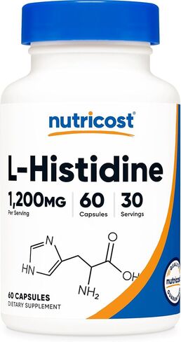 Nutricost l-Histidine Supplement (1,200mg) 60 Capsules - Gluten-Free, GMO-Free, 30 Servings in Kuwait