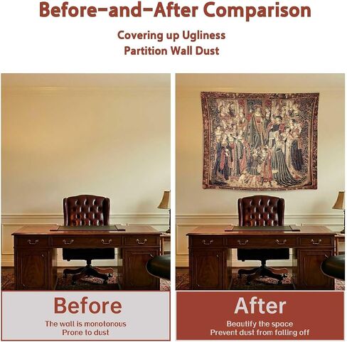 LATETOMT Medieval Castle Tapestry, Royal Ceremony Wall Decor 56x51in | Featuring a European royal ceremony scene with vintage castle and Renaissance court aesthetics in Saudi Arabia