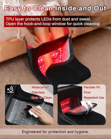 2026 Upgraded Red Light Therapy for Feet, Medical-Grade TPU Film & Easy-Clean Design, Dual-Wavelength LEDs, Full Foot Coverage for Neuropathy Support & Plantar Fasciitis Pain, Black | Full coverage foot therapy with medical-grade TPU film. Features 3 mode in Saudi Arabia