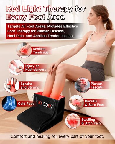2026 Upgraded Red Light Therapy for Feet, Medical-Grade TPU Film & Easy-Clean Design, Dual-Wavelength LEDs, Full Foot Coverage for Neuropathy Support & Plantar Fasciitis Pain, Black | Full coverage foot therapy with medical-grade TPU film. Features 3 mode in Saudi Arabia