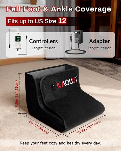 2026 Upgraded Red Light Therapy for Feet, Medical-Grade TPU Film & Easy-Clean Design, Dual-Wavelength LEDs, Full Foot Coverage for Neuropathy Support & Plantar Fasciitis Pain, Black | Full coverage foot therapy with medical-grade TPU film. Features 3 mode in Saudi Arabia