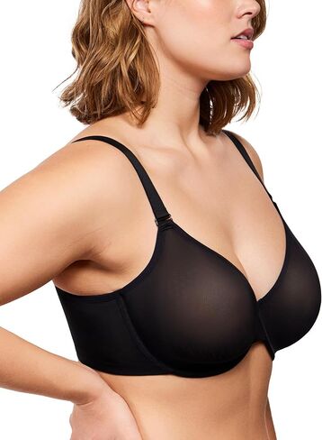 HSIA Minimizer Bras for Women Seraphina Full Coverage Underwire Unlined Mesh Plus Size Convertible Bra for Big Busted Solid Black 40DDD in Saudi Arabia