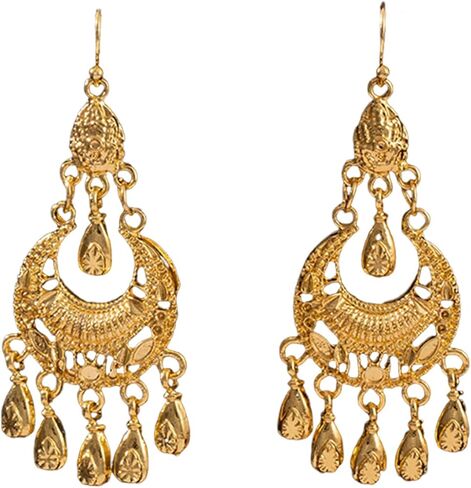 Gold Indian Chandelier Earrings,Vintage Bell Tassel Dangle Drop Earrings for Women Ethnic Statement Jewelry in Saudi Arabia