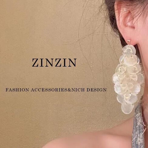 Shell Tassel Drop Earrings, Long Natural Shell Dangle Earrings Handcrafted Lightweight Dangling Drop Earring Boho Beach Wedding Earrings for Women in Saudi Arabia