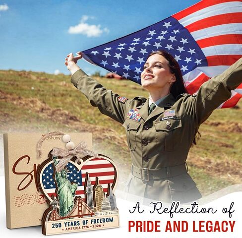 250 Anniversary USA Ornament – 250th Anniversary USA Statue of Liberty Ornament, Independence Day 4th of July Themed Gifts for Men Women, Wooden Hanging Patriotic Decorations in Saudi Arabia