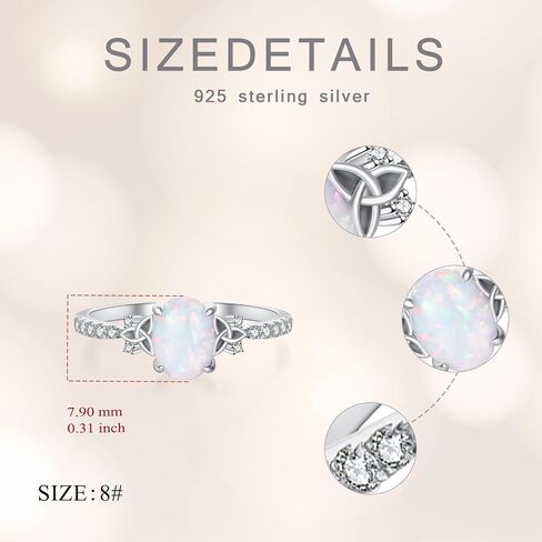 YDD 1.5ct Oval Cut Opal Engagement Rings for Women Genuine Opal Rings Celtic Engagement Rings 925 Sterling Silver Opal Wedding Anniversary Promise Ring in Saudi Arabia