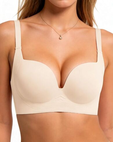 Womens Push Up Jelly Bras Wireless Balconette Bra | Jelly Bras, Shaping Bralettes, Supportive Seamless, Everyday Comfort, T-Shirt Bra in Saudi Arabia