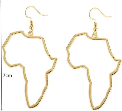 Hollow African Map Drop Earrings Ethnic Style Bohemia Map Dangle Earrings for Women in Saudi Arabia