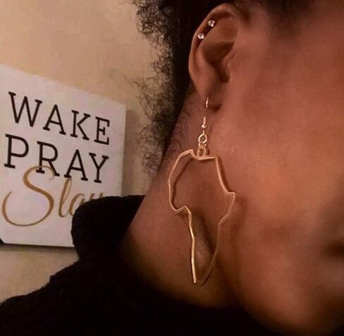 Hollow African Map Drop Earrings Ethnic Style Bohemia Map Dangle Earrings for Women in Saudi Arabia