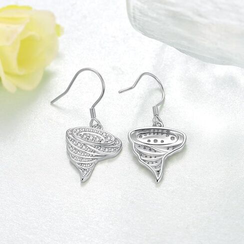 Tornado Earrings for Women 925 Sterling Silver Storm Chaser Tornado Jewelry Twister Cyclone Gifts for Weather Enthusiasts in Saudi Arabia
