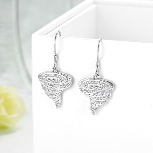 Tornado Earrings for Women 925 Sterling Silver Storm Chaser Tornado Jewelry Twister Cyclone Gifts for Weather Enthusiasts in Saudi Arabia