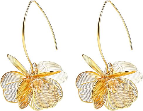 Flower Earrings for Women Trendy Spring Jewelry Costume Accessorie Statement Dangle Earrings Floral Earring for Dress in Saudi Arabia