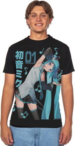 تي شيرت Hatsune Miku للرجال من Pop Star بأكمام قصيرة in Kuwait