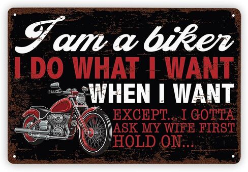 Funny Vintage Metal Tin Signs, Funny Biker Gifts, Motorbike Motorcycle Enthusiast Gifts, Man Cave Garage Sign Christmas Birthday Gift For Men Him Dad, Housewarming Gift, 11.8 * 7.9Inch in Saudi Arabia
