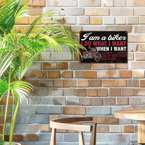 Funny Vintage Metal Tin Signs, Funny Biker Gifts, Motorbike Motorcycle Enthusiast Gifts, Man Cave Garage Sign Christmas Birthday Gift For Men Him Dad, Housewarming Gift, 11.8 * 7.9Inch in Saudi Arabia