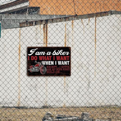 Funny Vintage Metal Tin Signs, Funny Biker Gifts, Motorbike Motorcycle Enthusiast Gifts, Man Cave Garage Sign Christmas Birthday Gift For Men Him Dad, Housewarming Gift, 11.8 * 7.9Inch in Saudi Arabia