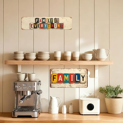 Family Is Everything Wall Decor for Living Room Family Signs for Home Decor Wall Art Rustic Farmhouse Family Metal Tin Signs for Kitchen Decorative Signs & Plaques Vintage House Decoration 16x4 Inch in Kuwait