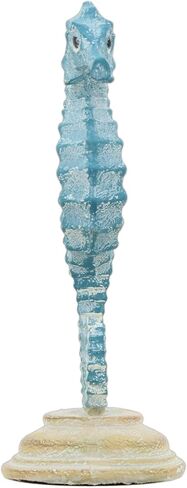 The Bridge Collection Blue Seahorse Coastal Standing Figurine | Hand-Painted Sea Animal Blue Beach Decor for Nautical Home 8" in Kuwait