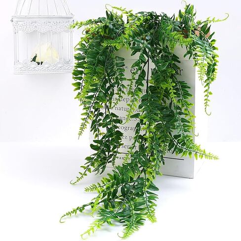 75cm Fake Hanging Plants Artificial Ferns for Outdoors, Fake Ferns UV Resistant Plastic Fake Plants for Indoor Wall Porch Wedding Party Holiday Decor in Kuwait