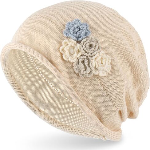 Ababalaya Breathable Cotton Linen Slouchy Beanie Hat, Lightweight Moisture Wicking Summer Skull Cap Casual Slouch Hat in Saudi Arabia
