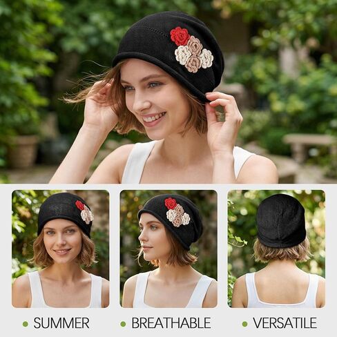 Ababalaya Breathable Cotton Linen Slouchy Beanie Hat, Lightweight Moisture Wicking Summer Skull Cap Casual Slouch Hat in Saudi Arabia