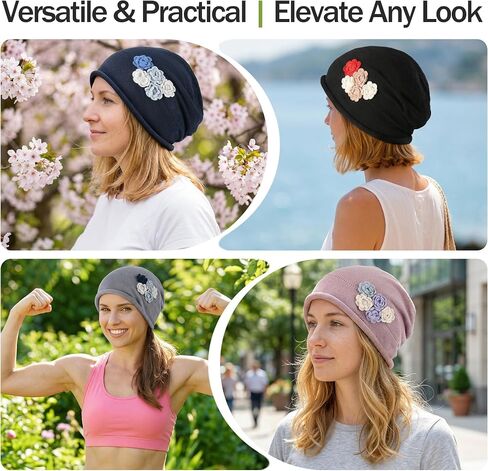 Ababalaya Breathable Cotton Linen Slouchy Beanie Hat, Lightweight Moisture Wicking Summer Skull Cap Casual Slouch Hat in Saudi Arabia