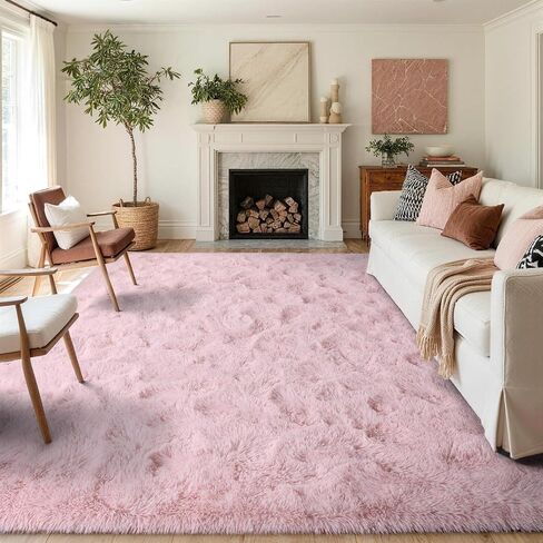 FinRèc Soft Black Area Rugs for Bedroom Living Room, 4x6 Feet Modern Indoor Fluffy Shaggy Rug, Non-Slip Fuzzy Furry Rug for Nursery Kids Room Dorm Room Home Decor, High Pile Plush Floor Carpet in Kuwait