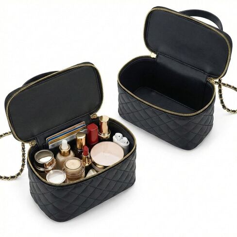 Crossbody Quilted Bag for Women, Mini Box Purse Designer Clutch with Adjustable Chain Strap in Saudi Arabia
