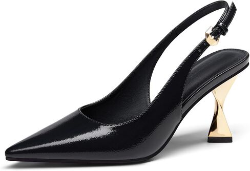 Coutgo Women's Kitten Heels Slingback Pointed Closed Toe Pumps Comfortable Dress Shoes for Work Wedding Party in Saudi Arabia