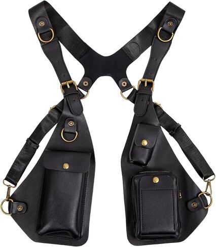 Double Shoulder Armpit Bag,Anti-Thief Hidden Underarm Shoulder Bag for Men,Adjustable Underarm Wallet Phone Pocket Holster (Black) in Kuwait