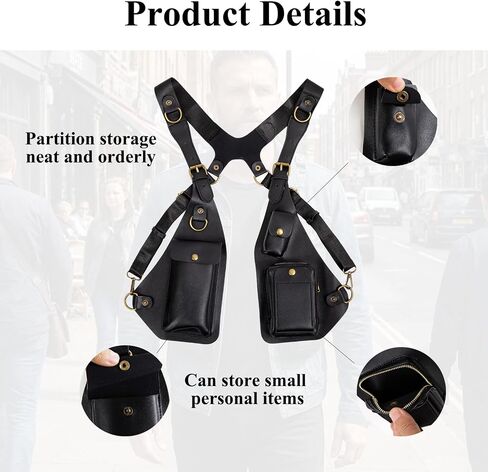 Double Shoulder Armpit Bag,Anti-Thief Hidden Underarm Shoulder Bag for Men,Adjustable Underarm Wallet Phone Pocket Holster (Black) in Kuwait