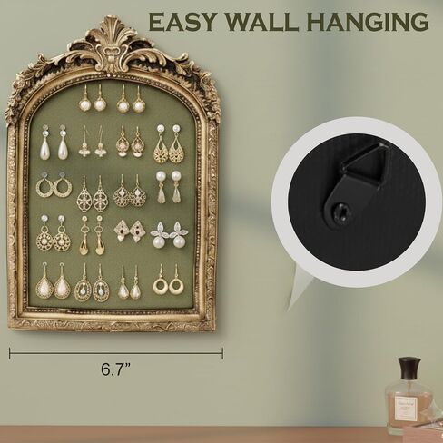 Green Velvet Jewelry Display Organizer & Necklace Display Stand, 10 * 6.7inches Vintage Jewelry Storage with Gold Frame for Bracelet Earring Rings, Pearl in Saudi Arabia