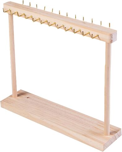 1Pc Wooden Jewelry Organizer Shelf Necklace Storage Rack Jewelry Display Stand Necklace Tabletop Holder Jewelry Hanger Display with 24 Gold Hook for Displaying Selling Jewelry Necklaces Bracelets in Kuwait