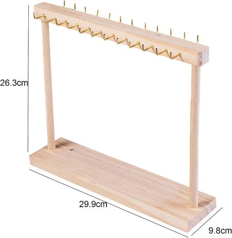 1Pc Wooden Jewelry Organizer Shelf Necklace Storage Rack Jewelry Display Stand Necklace Tabletop Holder Jewelry Hanger Display with 24 Gold Hook for Displaying Selling Jewelry Necklaces Bracelets in Kuwait