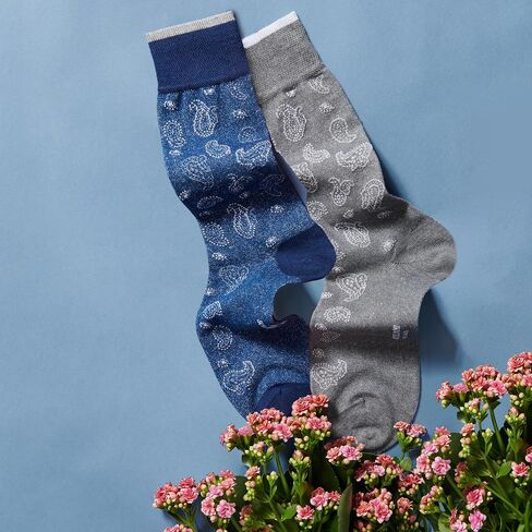 Marcoliani Milano Made in Italy - Mens Dress Socks | Essence of Linen Paisley Style in Kuwait