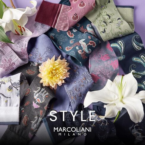 Marcoliani Milano Made in Italy - Mens Dress Socks | Essence of Linen Paisley Style in Kuwait