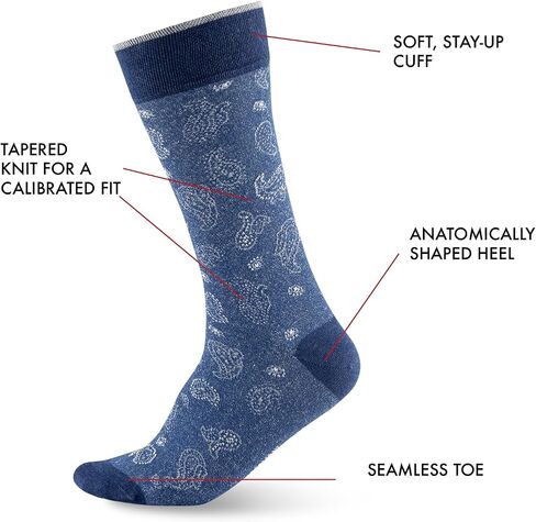 Marcoliani Milano Made in Italy - Mens Dress Socks | Essence of Linen Paisley Style in Kuwait