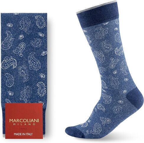 Marcoliani Milano Made in Italy - Mens Dress Socks | Essence of Linen Paisley Style in Kuwait