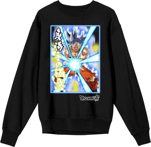 تي شيرت Bioworld Dragon Ball Super Goku Kamehameha برقبة دائرية وأكمام طويلة للبالغين باللون الأسود in Kuwait