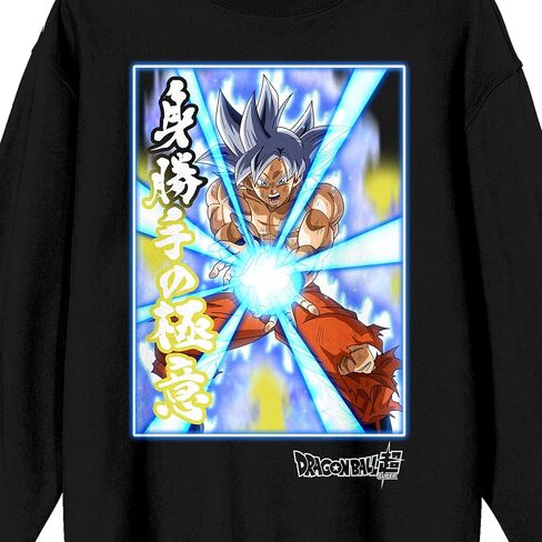تي شيرت Bioworld Dragon Ball Super Goku Kamehameha برقبة دائرية وأكمام طويلة للبالغين باللون الأسود in Kuwait