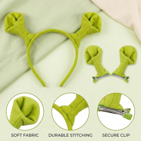 Ogre Ears Headband, Ogre Costume Outfits with Green Monster Ears for Themed Events and Character Performances, Set of 6 with Two Unique Designs in Saudi Arabia