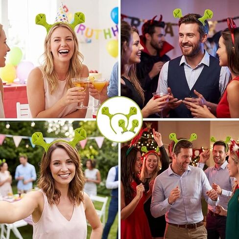 Ogre Ears Headband, Ogre Costume Outfits with Green Monster Ears for Themed Events and Character Performances, Set of 6 with Two Unique Designs in Saudi Arabia