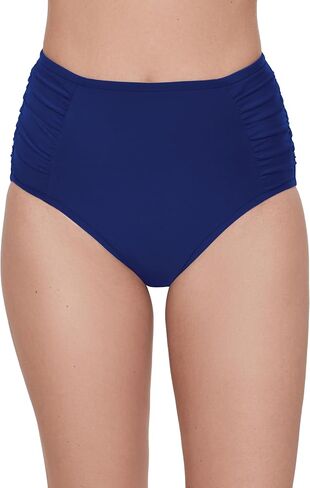 Aqua Green Women's Full Coverage High Waist Side Shirred Swim Brief in Saudi Arabia